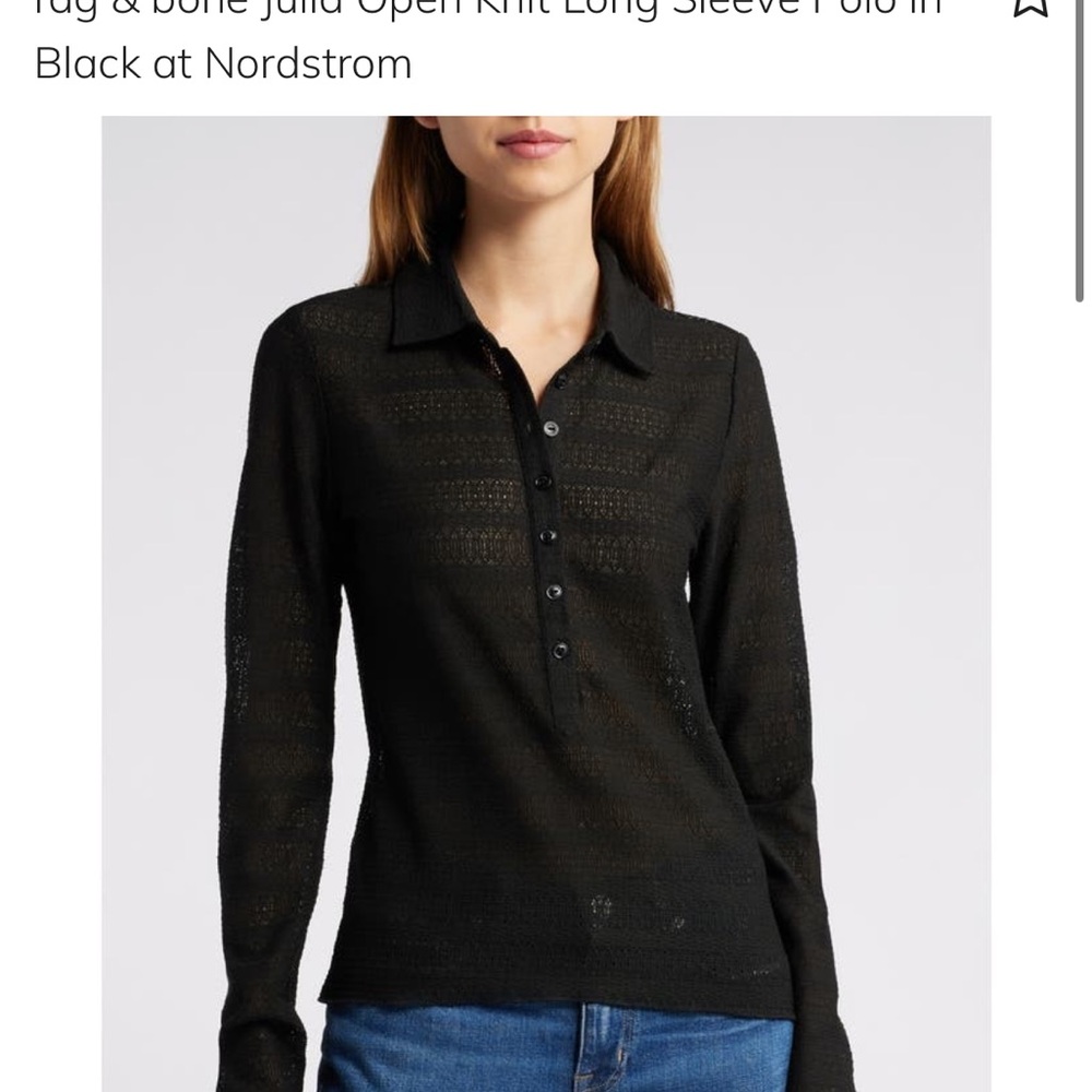 Rag & Bone Women's Black Knit Button Down Shirt